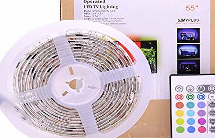 Pangton Villa LED TV backlight 4-Pack USB light strip with Remote Control, for 55`` TV / flat screen / wall mount Cinema Decoration (Reduce eye fatigue and increase image clarity),Pangton villa (TM)