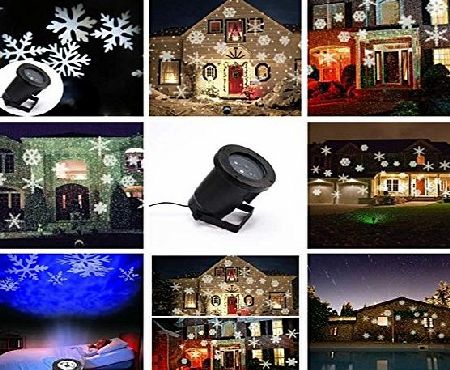 Paramount City ParaCity LED Christmas Light Moving White Snowflake Spotlight 4W LED Landscape Projector Lamp Light for Holiday Christmas Tree Garden Patio Stage House Decoration(White Snowflake)