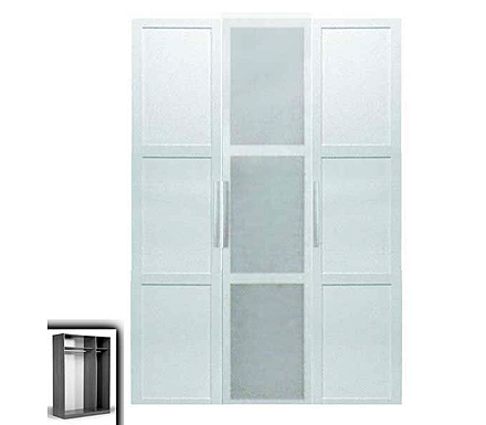 Parisot Meubles Jay 3 Door Panelled Wardrobe in White and Metal