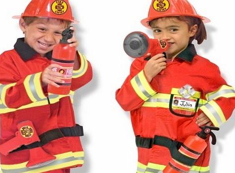 Parties Unwrapped Fireman Role Play Childs Fancy Dress Costume by Melissa amp; Doug