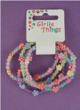 Party Bags 2 go Frosted Beads and Daisies bracelet (pack of 5) - great girls party bag gift