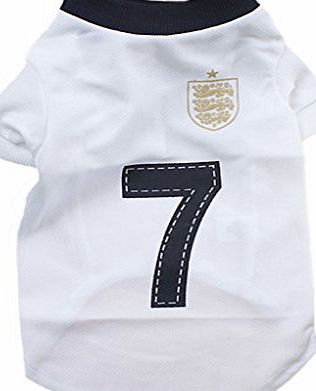 Pawz Road  Pet Dog Soccer Clothes Puppy Football T-shirt Dog Sweater for England Home Sport Jersey L