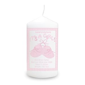 Personalised Bootee Its a Girl Candle