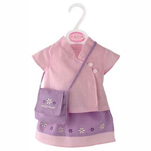 Petite Pink Top Lilac Skirt and Bag 40-45cm