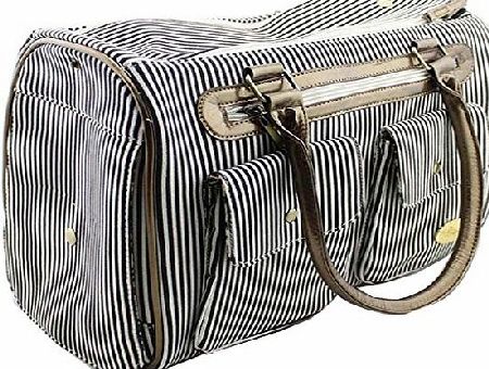 Petlovey Stripe Pattern Designer Dog Carrier Bag Fashion Dog Carrier Single Shoulder Bag Tote Bag