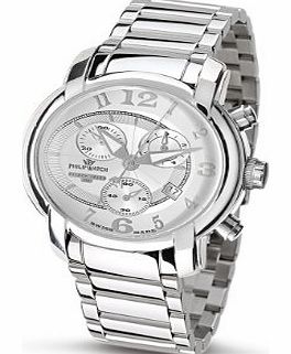 Philip Watch Philip Mens Anniversary Chronograph Watch R8273650145 with Quartz Movement, Silver Dial and Stainless Steel Case