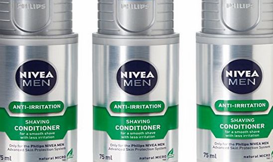 Philips Nivea for Men HS800/04 Anti-Irritation Moisturising Shaving Conditioner Balm Re-Fill Can (3 Pack)