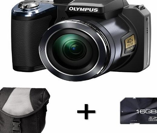 Picsio Olympus SP-820UZ Digital Camera - Black   Case and 16GB Memory card (14MP, 40x Wide Optical Zoom) 3 inch LCD Screen