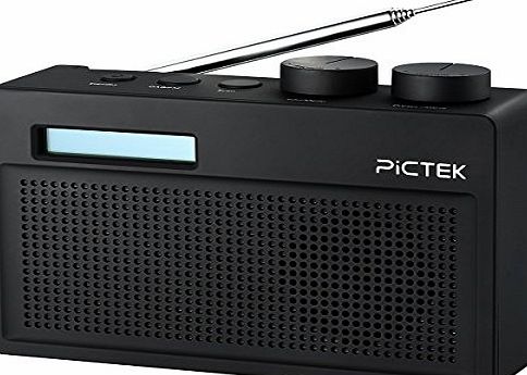 Pictek DAB Digital FM Radio, Pictek Portable Radio with Alarm Clock, LCD Display Screen, 3.5mm Aux-in,FM audio For Travel Outdoor Indoor