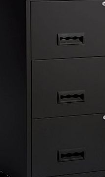 Pierre Henry A4 3 Drawer Maxi Filing Cabinet - Color: Black