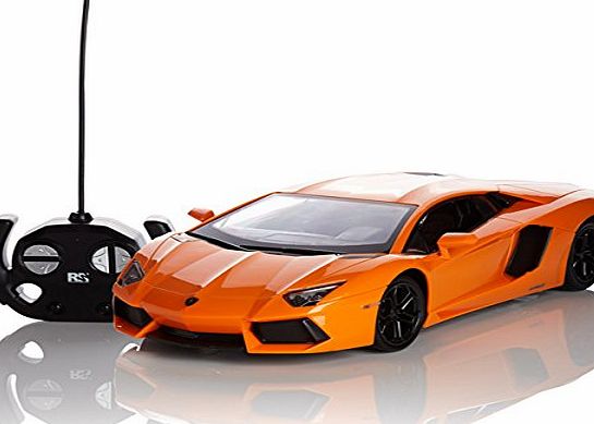 Pink Sumo Lamborghini Aventador, Remote/Radio Controlled Model Car. 1:24 Scale. In Matt Black/White and Orange (Orange)