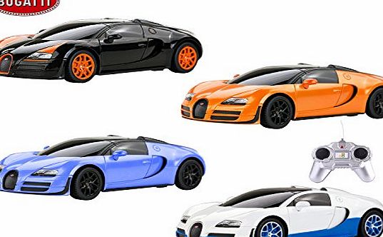 Playtech Logic Bugatti Veyron Remote Control Car for Kids - PL611 Electric Radio Controlled Bugatti Veyron 16.4 Grand Sport Vitesse RC Car - Official 1:24 Model Indoor Bugatti RC Car - RTR (Colour May Vary) 40Mhz