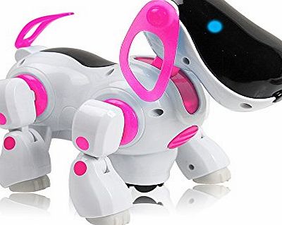 Playtech Logic PL200 Childrens i-Robot Puppy Dog, Flashing Light amp; Sound - Walks, Runs, Barks, Bump n Go (Pink)