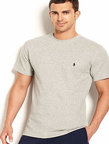 Polo Ralph Lauren Short-Sleeved Waffle-Knit Crewneck Thermal in Light Grey (Large)