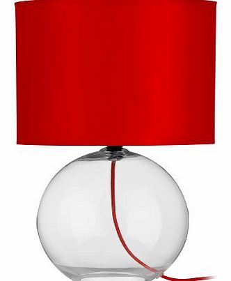 Premier Housewares Round Glass Table Lamp - Red