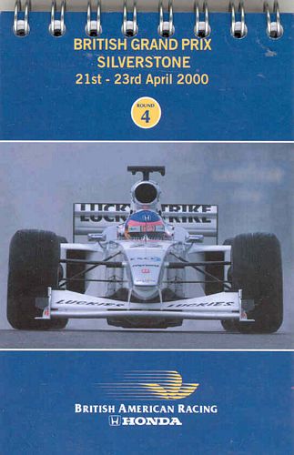 Press Packs BAR Fact Notebook Silverstone 2000