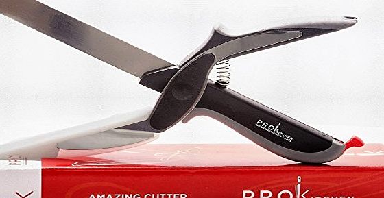 Prokitchen Tools Amazing Cutter, clever combination of knife,scissors and cutting board by PRO KITCHEN TOOLS. Chopping, various foods.Salads, vegetables, meats, chicken, and bread.Equal slices without a mess.NEW Impro