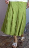 Promod Penny Plain - Green 12long Corduroy Skirt