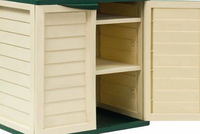 Proqom 3ft Beige Plastic Garden Storage Utility Shed Cabinet with shelves