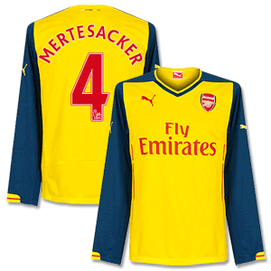 Puma Arsenal Away L/S Mertesacker No.4 Shirt 2014