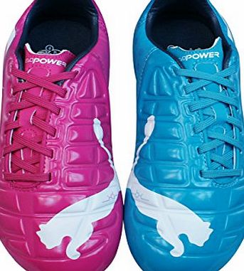 Puma EvoPower 3 Tricks FG Boys Football Boots / Cleats - Blue and Purple-Multicolored-4