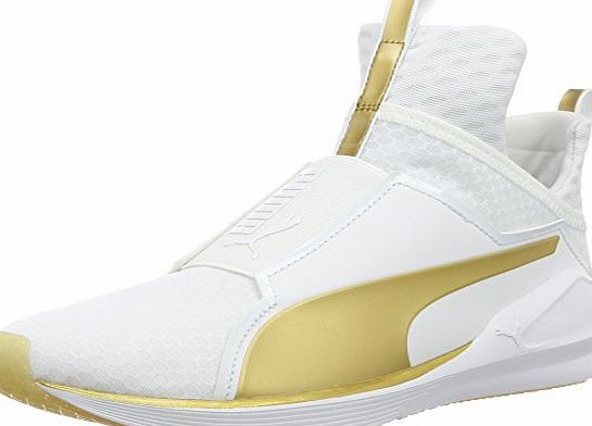 Puma Fierce Gold, Womens Indoor Multisport Court Shoes, Blanc (White/Gold), 6.5 UK