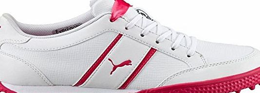 Puma Monolite Cat Ladies Leather Golf Shoes White/Rose Red - 6