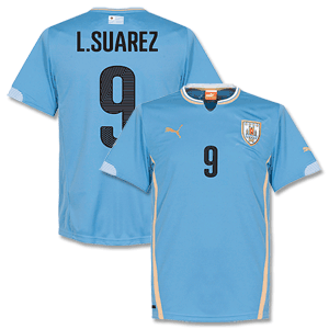 Puma Uruguay Home Luis Suarez No.9 Shirt 2014 2015