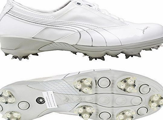 Puma Womens Sass J Golf Shoes (White/Silver (185077-03), 4.5 UK)
