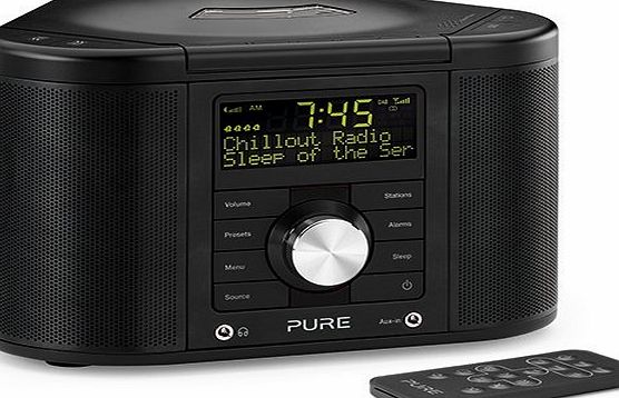 Pure UK PURE Chronos CD Series II, DAB/FM/CD Stereo Clock Radio - Black (Certified Refurbished)
