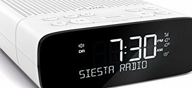 Pure UK Pure Siesta S2 DAB/FM Digital Alarm Clock Radio with Instant Time Set - White
