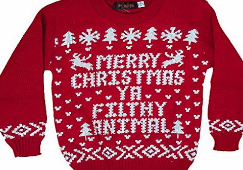 PURL KIDS CHRISTMAS JUMPER, Filthy Animal: Red, 11-12 Years