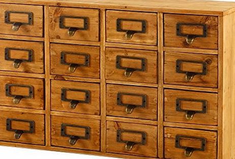 QEYKO Wooden Storage Filing 16 Drawers Shabby Industrial Greenhouse Seeds Spices