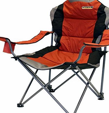 Quest Comfort Reclining Folding Chair Paprika Padded Head Rest amp; Soft Arms.