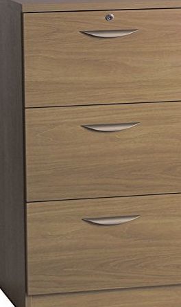 R. White Cabinets M-3DF-IN-EO English Oak Three Drawer Wooden Effect Filing Cabinet Home Office Furniture UK Fitted Lockable Unit For Living Room And Study A4 Paper Storage Foolscap Suspension File