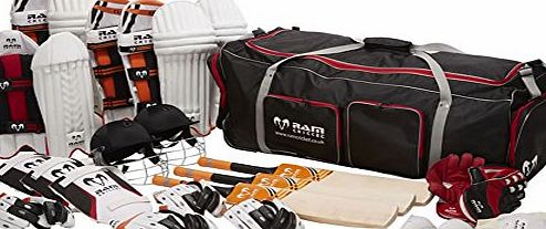 Ram Cricket Club Team Kit Bundle - Senior - Bats, Pads, Gloves, Helmet amp; Bag