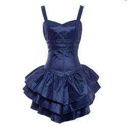 Vanessa Ruffle Dress - Blue