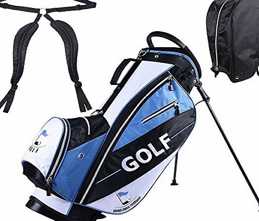 ReaseJoy 13 Golf Club Stand/Carry Bag 14-Way Divider 600D Nylon Blue 5lbs 15``x11.8``x35.4``