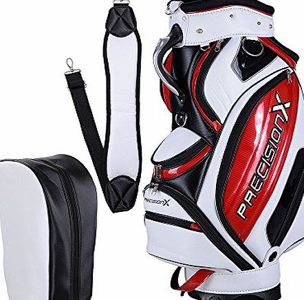 ReaseJoy Waterproof 13 Golf Club Stand Portable Carry Bag 5-Way Divider White 8.15lbs 18``x10``x51``