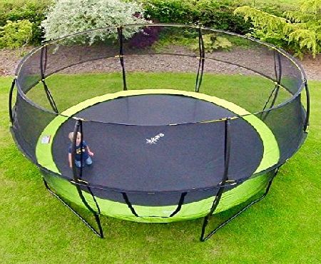 Rebo 10FT Trampoline with Enclosure - V2 Fun Jump or Air Launch 4K - Includes Accessories (10FT Base Jump (Green))