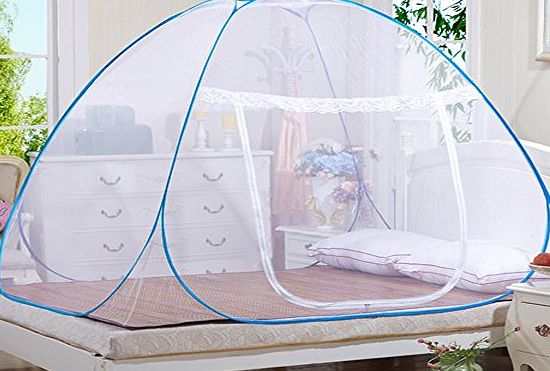 Rechel Mosquito Nets, Outdoor Mongolian Yurt Dome Net Free Installation and Folding Nets, Prevent Insect Pop Up Tent Curtains for Beds Bedroom (150*200*150cm, White)