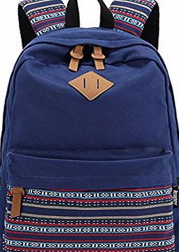Rechel Teen Girls Canvas School Rucksack Backpack for School Laptop and Travel by Rechel (blue)