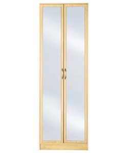 Reflections Mirrored 2-Door Wardrobe - Maple
