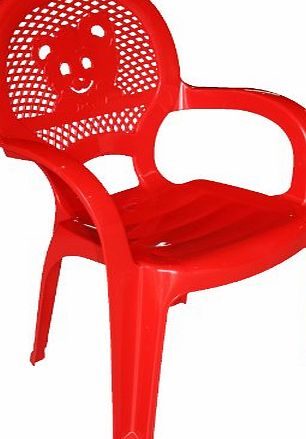 Resol Childrens Kids Garden Outdoor Plastic Chair - Red - Childs Furniture (1 chair)