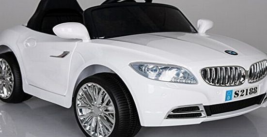 Ricco S2188 ``Lights and Music White BMW Style Kids Ride on`` Remote Control Car