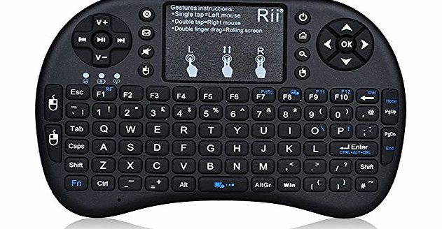 Mini i8+ 2.4G Wireless Keyboard with Touchpad QWERTY For PC HTPC Pad Google Andriod TV Box Updated Version, UK Layout w/ ```` Sign