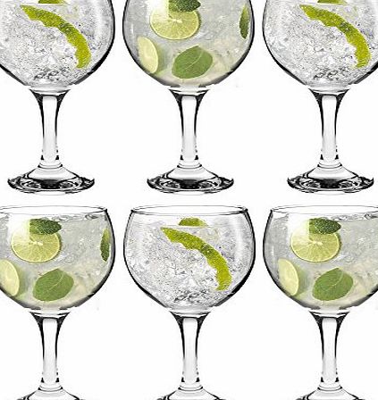 Rink Drink Spanish Gin amp; Tonic Cocktail Glasses - 645ml (22.7oz) Pack of 6 Balloon Glasses