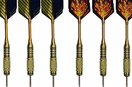 Rose Kuli 6PCS Steel Tip Darts Brass Barrels Stainless Steel Needle Tip Aluminum Shaft Laser Flights Dart With 3 Free PVC Shafts Rods and 2 Free PVC Boxes