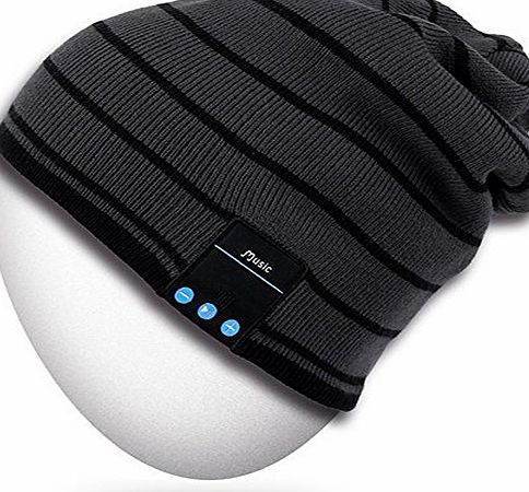Rotibox Bluetooth Beanie Music Soft Warm Hat Cap with Wireless Headphone Headset Stereo Speaker Mic Hands-free,Best Birthday Christmas Gift for Winter Outdoor Sport Skiing Snowboard Hiking- Gray