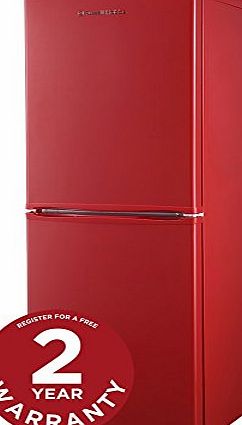 Russell Hobbs Freestanding 144cm Tall Fridge Freezer, A  Rating, 156 Litre Net Capacity, Red, Reversible Doors, RH50FF144R
